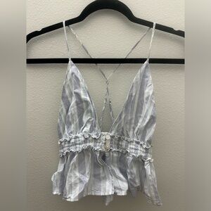 Urban Outfitters Out From Under Striped Peplum Theia Sleep Top